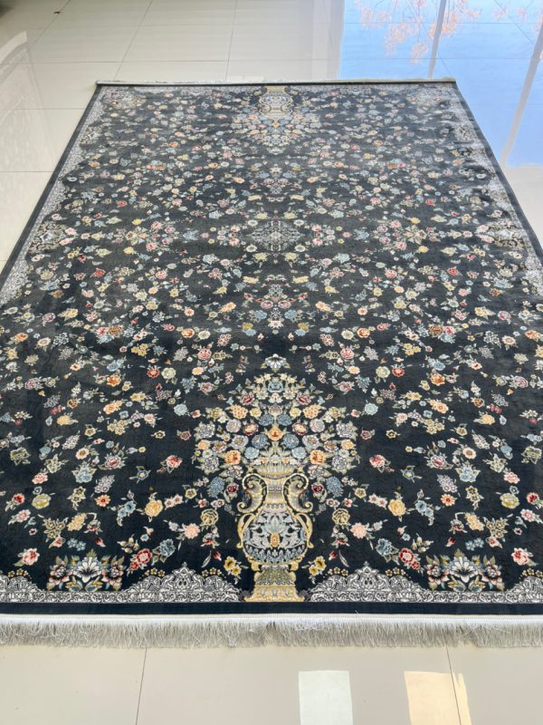فرش باغ گل دودی 700 شانه برجسته