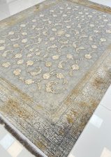 فرش وینتیج طوسی 1200 شانه طرح صدف
