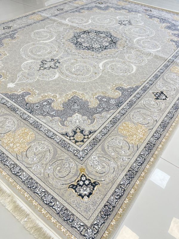 فرش ۷۰۰شانه گل برجسته نقشه اسلیمی سلطنتی
