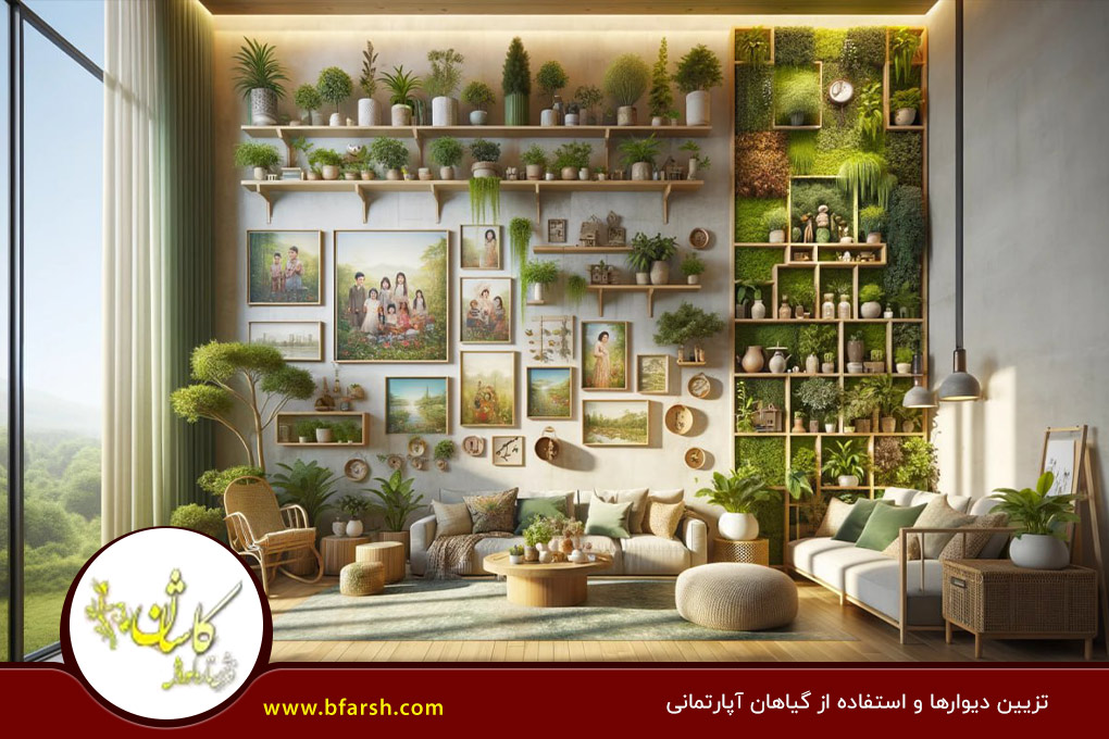 تزیین دیوارها و استفاده از گیاهان آپارتمانی