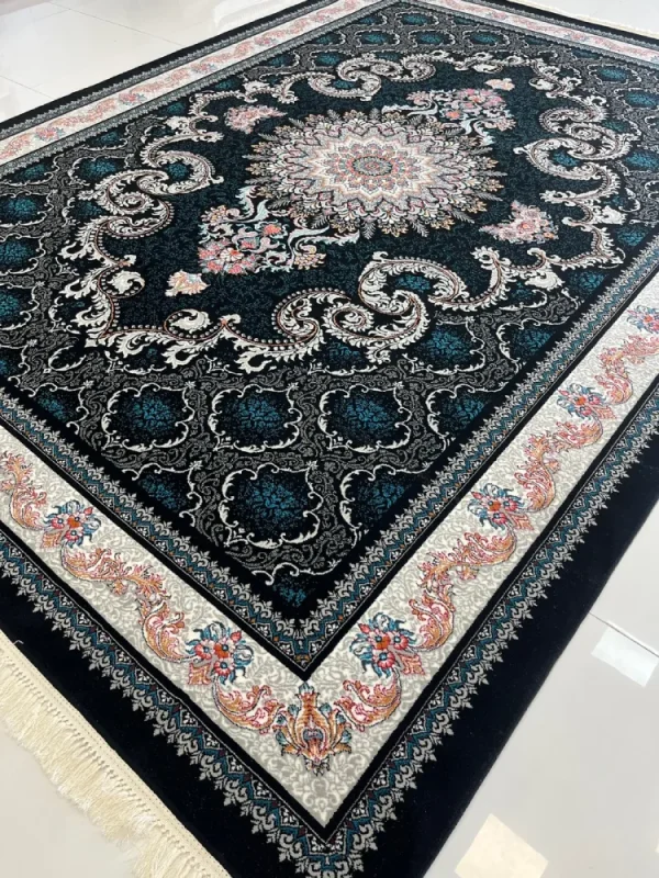 فرش روژان سرمه ای 700 شانه ارزان قیمت