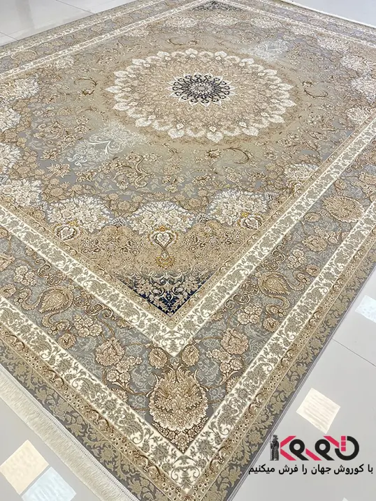 فرش فیلی طلایی1200شانه طرح آیسان