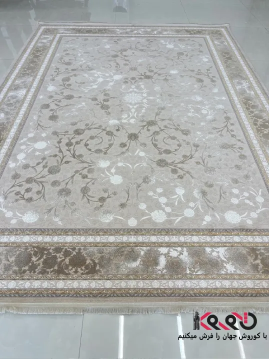 فرش کرم طلایی جدید 1200شانه سوفیا کاشان